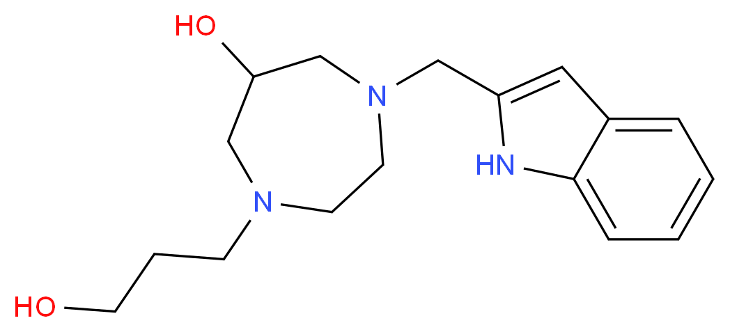 1-(3-hydroxypropyl)-4-(1H-indol-2-ylmethyl)-1,4-diazepan-6-ol_Molecular_structure_CAS_)