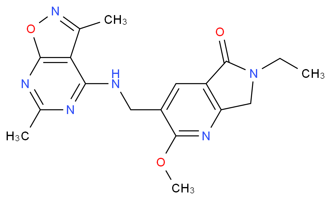 3-{[(3,6-dimethylisoxazolo[5,4-d]pyrimidin-4-yl)amino]methyl}-6-ethyl-2-methoxy-6,7-dihydro-5H-pyrrolo[3,4-b]pyridin-5-one_Molecular_structure_CAS_)