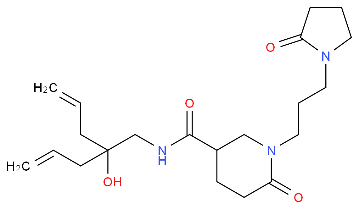 N-(2-allyl-2-hydroxy-4-penten-1-yl)-6-oxo-1-[3-(2-oxo-1-pyrrolidinyl)propyl]-3-piperidinecarboxamide_Molecular_structure_CAS_)