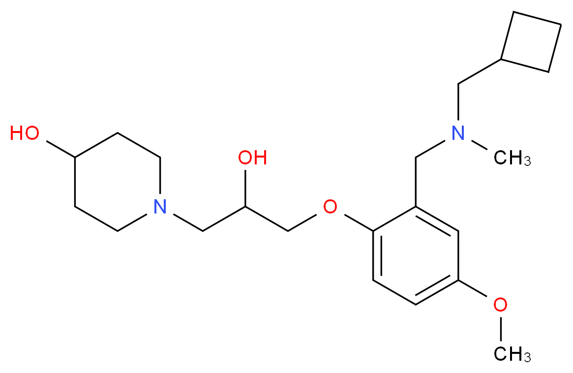 1-[3-(2-{[(cyclobutylmethyl)(methyl)amino]methyl}-4-methoxyphenoxy)-2-hydroxypropyl]piperidin-4-ol_Molecular_structure_CAS_)