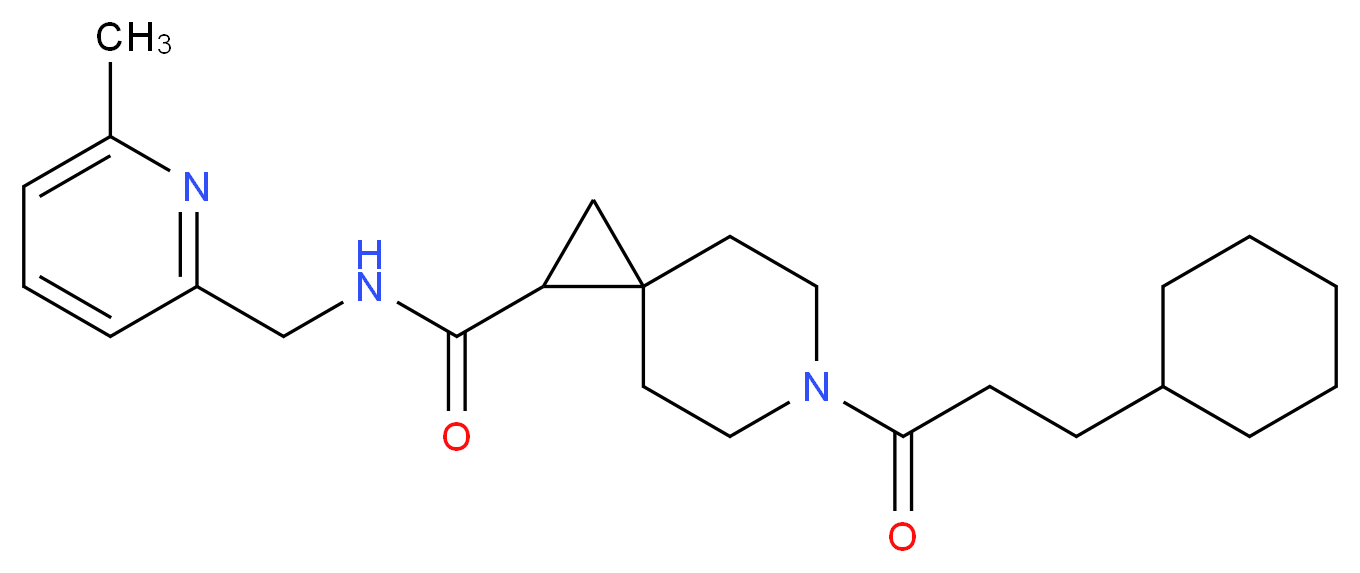 6-(3-cyclohexylpropanoyl)-N-[(6-methyl-2-pyridinyl)methyl]-6-azaspiro[2.5]octane-1-carboxamide_Molecular_structure_CAS_)