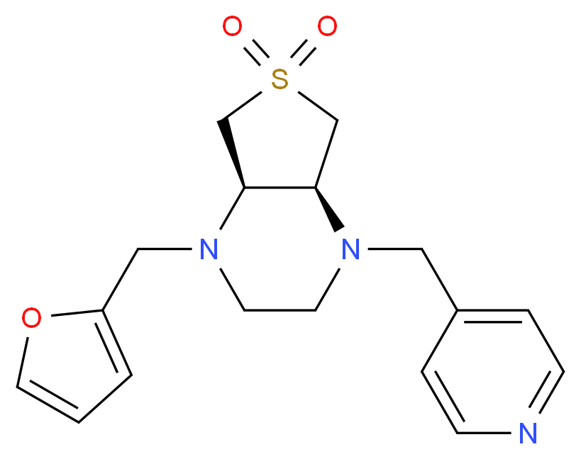 (4aS*,7aR*)-1-(2-furylmethyl)-4-(4-pyridinylmethyl)octahydrothieno[3,4-b]pyrazine 6,6-dioxide_Molecular_structure_CAS_)