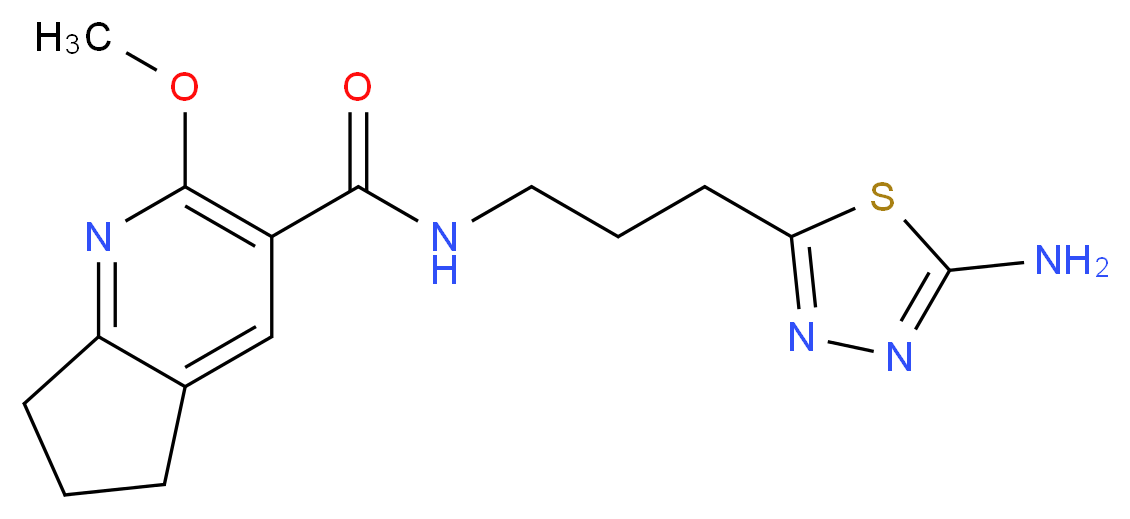 N-[3-(5-amino-1,3,4-thiadiazol-2-yl)propyl]-2-methoxy-6,7-dihydro-5H-cyclopenta[b]pyridine-3-carboxamide_Molecular_structure_CAS_)