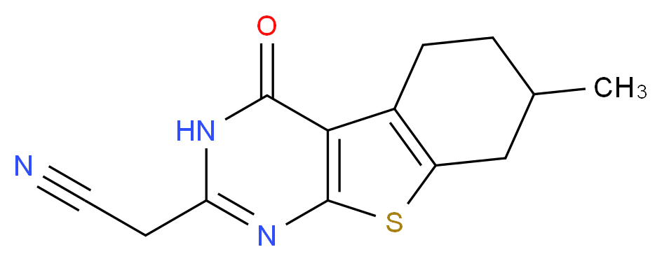 (7-Methyl-4-oxo-3,4,5,6,7,8-hexahydro-benzo[4,5]thieno[2,3-d]pyrimidin-2-yl)-acetonitrile_Molecular_structure_CAS_)