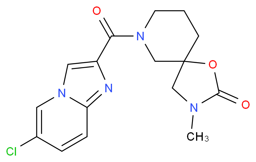 7-[(6-chloroimidazo[1,2-a]pyridin-2-yl)carbonyl]-3-methyl-1-oxa-3,7-diazaspiro[4.5]decan-2-one_Molecular_structure_CAS_)
