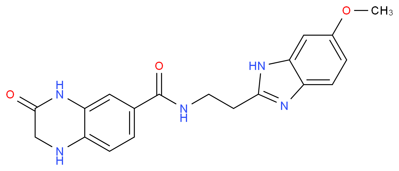 N-[2-(6-methoxy-1H-benzimidazol-2-yl)ethyl]-3-oxo-1,2,3,4-tetrahydroquinoxaline-6-carboxamide_Molecular_structure_CAS_)