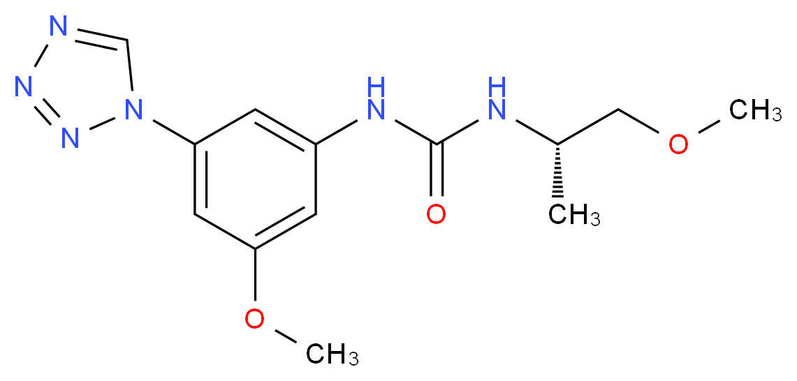 N-[(1S)-2-methoxy-1-methylethyl]-N'-[3-methoxy-5-(1H-tetrazol-1-yl)phenyl]urea_Molecular_structure_CAS_)