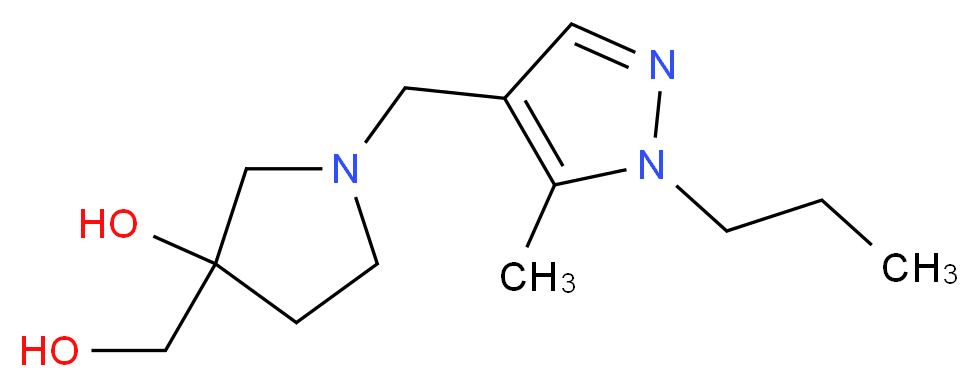 3-(hydroxymethyl)-1-[(5-methyl-1-propyl-1H-pyrazol-4-yl)methyl]pyrrolidin-3-ol_Molecular_structure_CAS_)