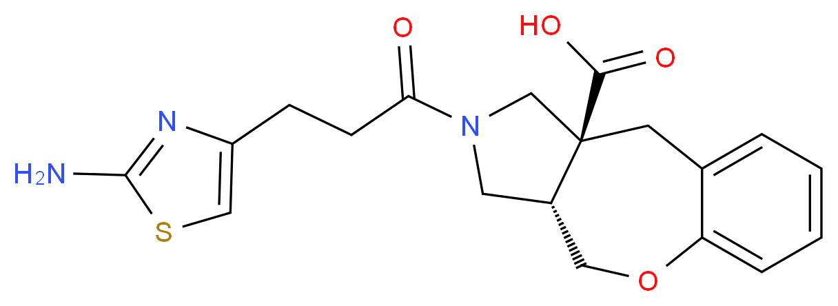 (3aS*,10aS*)-2-[3-(2-amino-1,3-thiazol-4-yl)propanoyl]-2,3,3a,4-tetrahydro-1H-[1]benzoxepino[3,4-c]pyrrole-10a(10H)-carboxylic acid_Molecular_structure_CAS_)