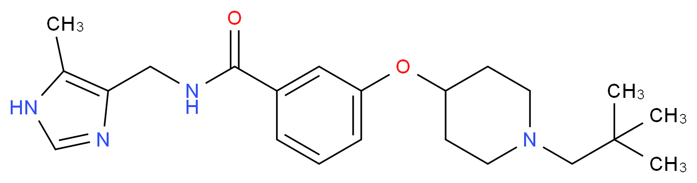 3-{[1-(2,2-dimethylpropyl)piperidin-4-yl]oxy}-N-[(5-methyl-1H-imidazol-4-yl)methyl]benzamide_Molecular_structure_CAS_)