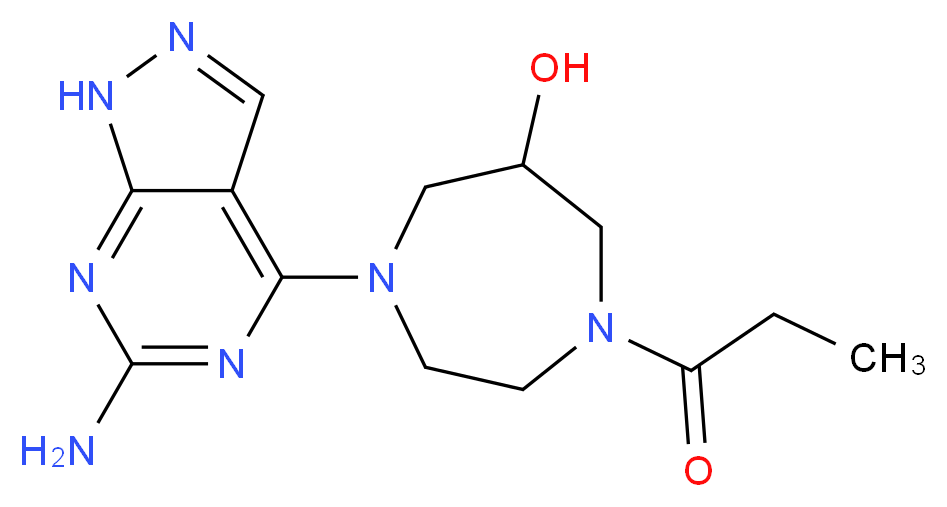 1-(6-amino-1H-pyrazolo[3,4-d]pyrimidin-4-yl)-4-propionyl-1,4-diazepan-6-ol_Molecular_structure_CAS_)