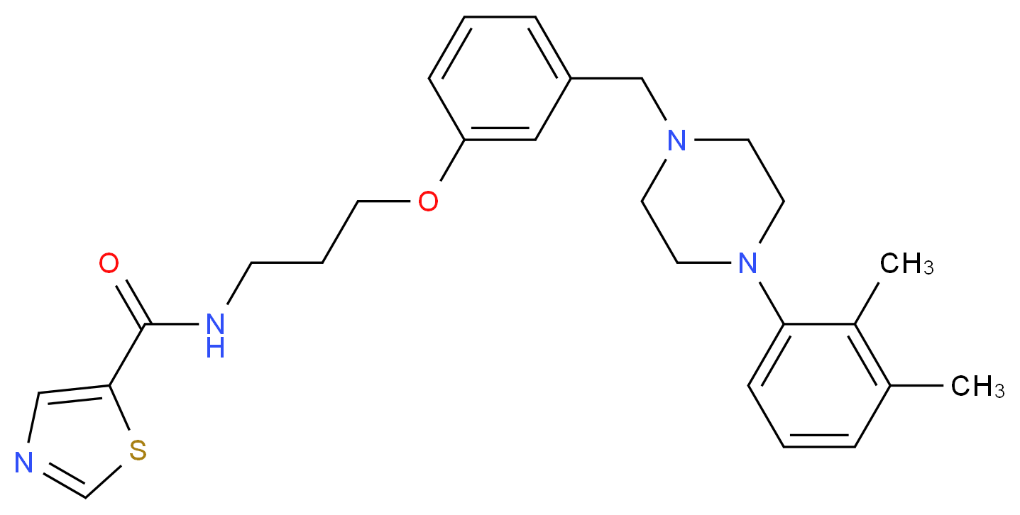 N-[3-(3-{[4-(2,3-dimethylphenyl)-1-piperazinyl]methyl}phenoxy)propyl]-1,3-thiazole-5-carboxamide_Molecular_structure_CAS_)