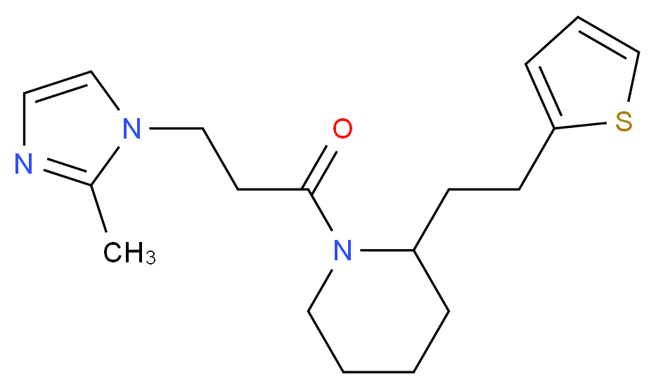 1-[3-(2-methyl-1H-imidazol-1-yl)propanoyl]-2-[2-(2-thienyl)ethyl]piperidine_Molecular_structure_CAS_)