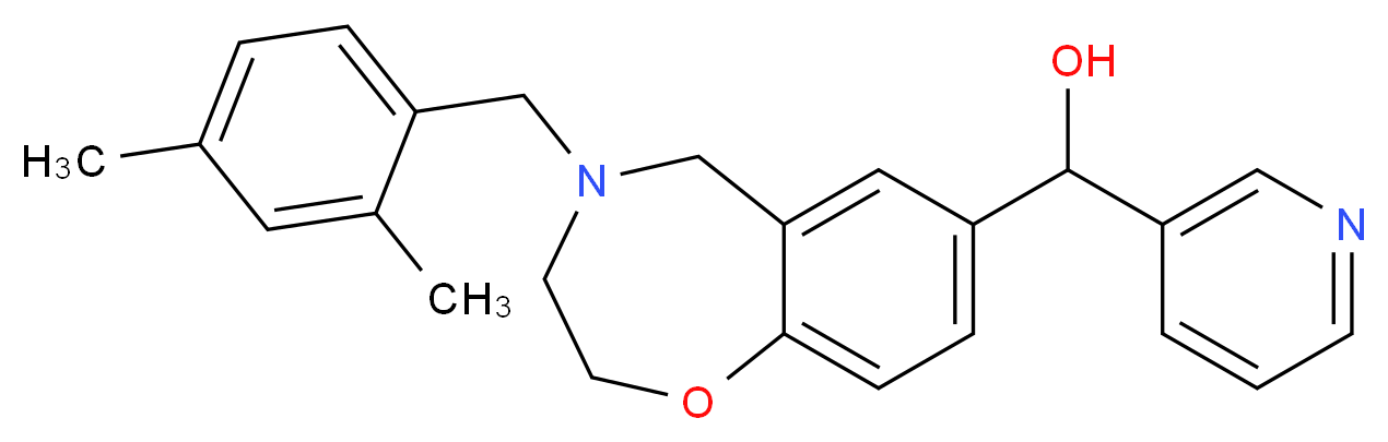 [4-(2,4-dimethylbenzyl)-2,3,4,5-tetrahydro-1,4-benzoxazepin-7-yl](3-pyridinyl)methanol_Molecular_structure_CAS_)