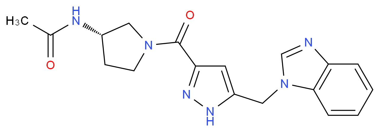 N-((3S)-1-{[5-(1H-benzimidazol-1-ylmethyl)-1H-pyrazol-3-yl]carbonyl}pyrrolidin-3-yl)acetamide_Molecular_structure_CAS_)