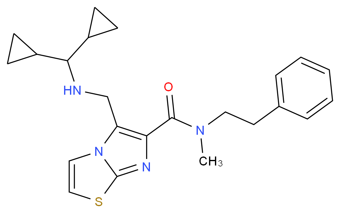 5-{[(dicyclopropylmethyl)amino]methyl}-N-methyl-N-(2-phenylethyl)imidazo[2,1-b][1,3]thiazole-6-carboxamide_Molecular_structure_CAS_)