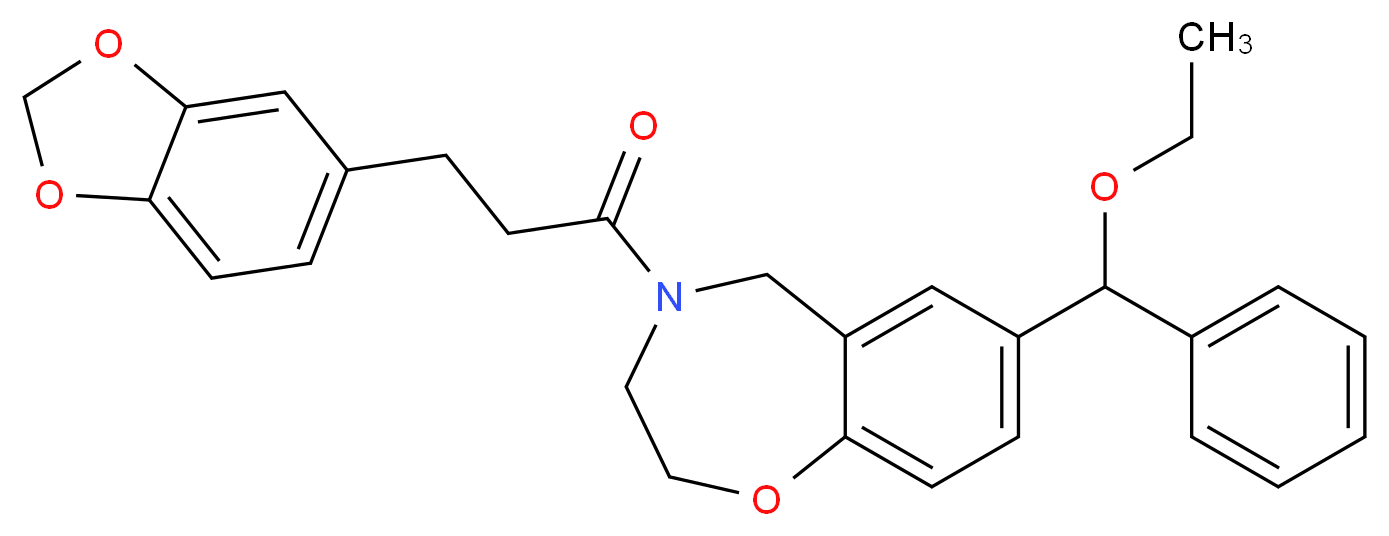 4-[3-(1,3-benzodioxol-5-yl)propanoyl]-7-[ethoxy(phenyl)methyl]-2,3,4,5-tetrahydro-1,4-benzoxazepine_Molecular_structure_CAS_)