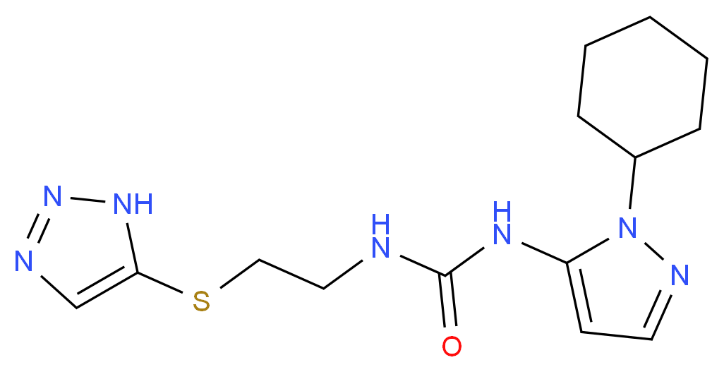 N-(1-cyclohexyl-1H-pyrazol-5-yl)-N'-[2-(1H-1,2,3-triazol-5-ylthio)ethyl]urea_Molecular_structure_CAS_)