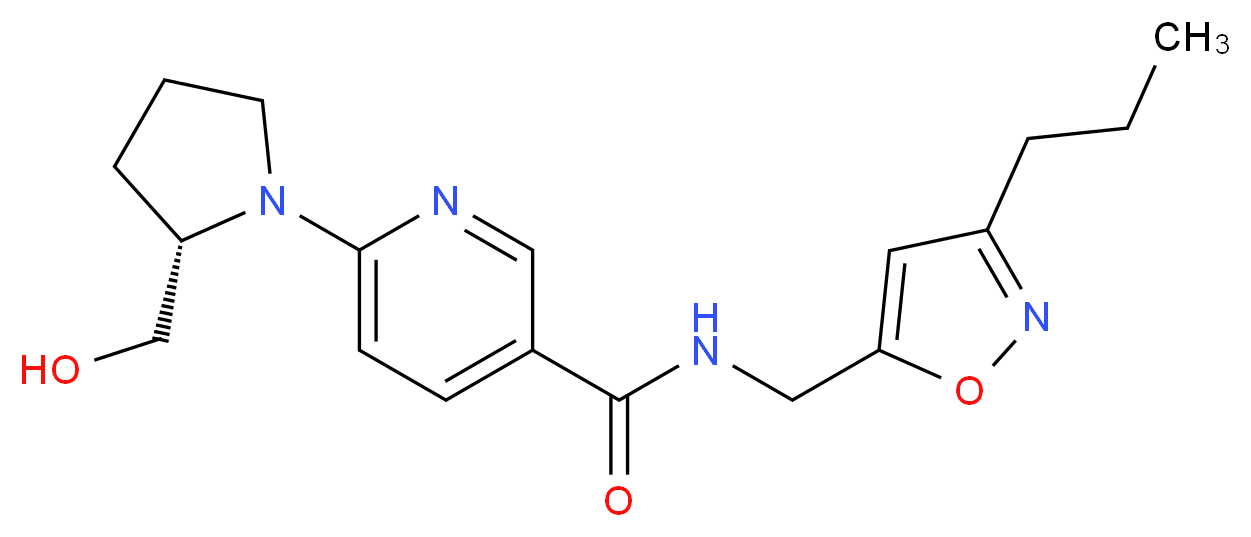 6-[(2S)-2-(hydroxymethyl)-1-pyrrolidinyl]-N-[(3-propyl-5-isoxazolyl)methyl]nicotinamide_Molecular_structure_CAS_)