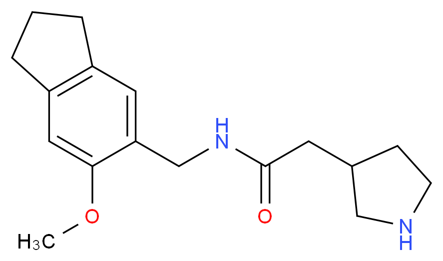 N-[(6-methoxy-2,3-dihydro-1H-inden-5-yl)methyl]-2-pyrrolidin-3-ylacetamide_Molecular_structure_CAS_)