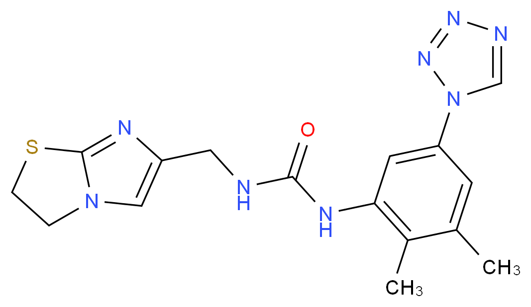N-(2,3-dihydroimidazo[2,1-b][1,3]thiazol-6-ylmethyl)-N'-[2,3-dimethyl-5-(1H-tetrazol-1-yl)phenyl]urea_Molecular_structure_CAS_)