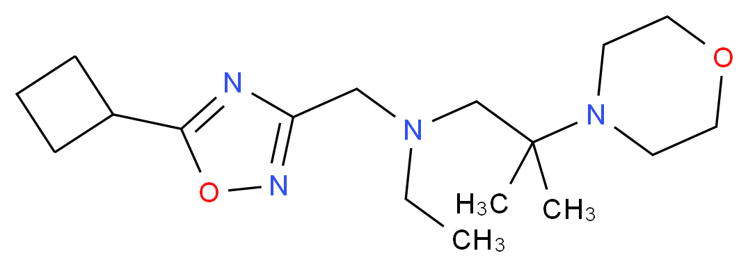 N-[(5-cyclobutyl-1,2,4-oxadiazol-3-yl)methyl]-N-ethyl-2-methyl-2-morpholin-4-ylpropan-1-amine_Molecular_structure_CAS_)
