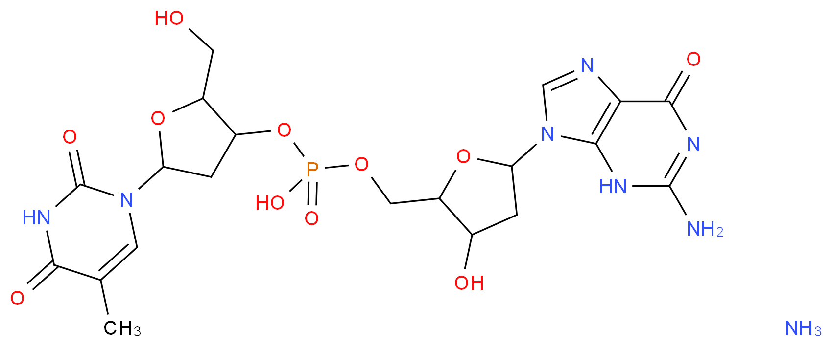 Thymidylyl(3′→5′)-2′-deoxyguanosine ammonium salt_Molecular_structure_CAS_108321-00-2)