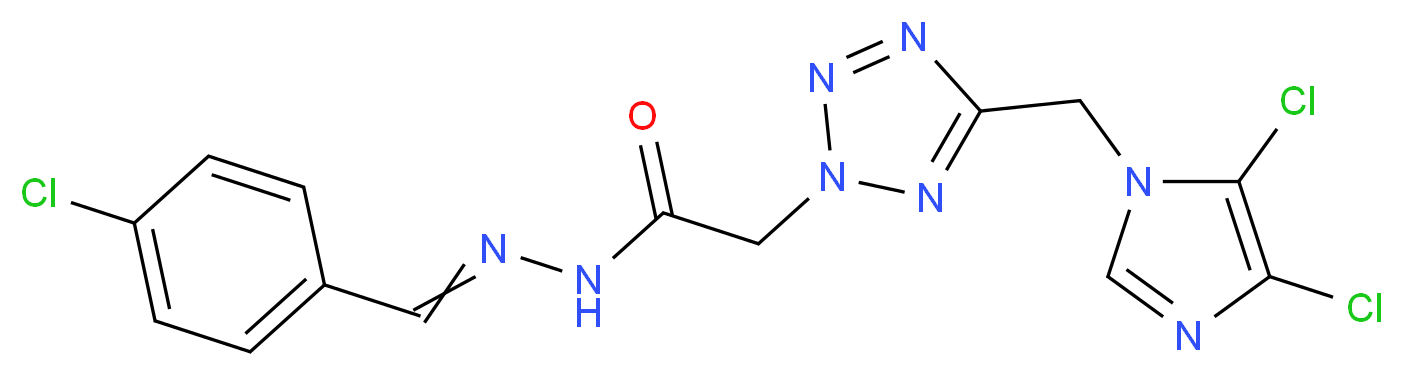 N'1-(4-chlorobenzylidene)-2-{5-[(4,5-dichloro-1H-imidazol-1-yl)methyl]-2H-1,2,3,4-tetraazol-2-yl}ethanohydrazide_Molecular_structure_CAS_)