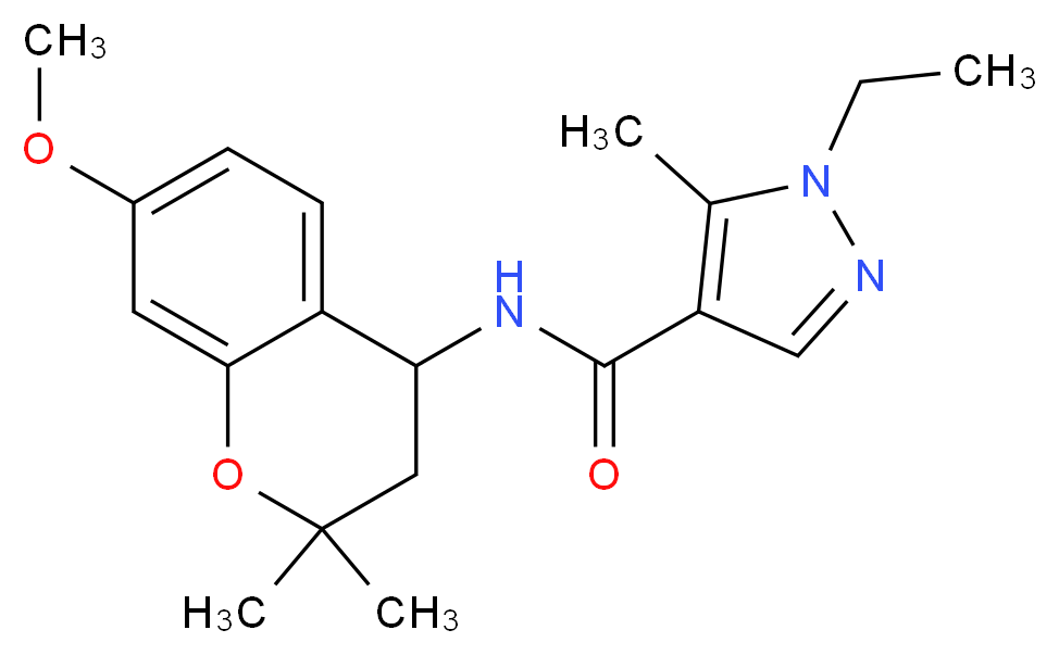 1-ethyl-N-(7-methoxy-2,2-dimethyl-3,4-dihydro-2H-chromen-4-yl)-5-methyl-1H-pyrazole-4-carboxamide_Molecular_structure_CAS_)