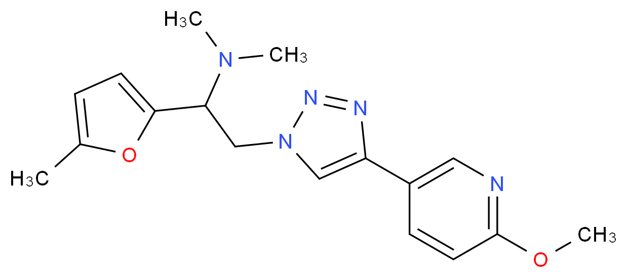 2-[4-(6-methoxypyridin-3-yl)-1H-1,2,3-triazol-1-yl]-N,N-dimethyl-1-(5-methyl-2-furyl)ethanamine_Molecular_structure_CAS_)