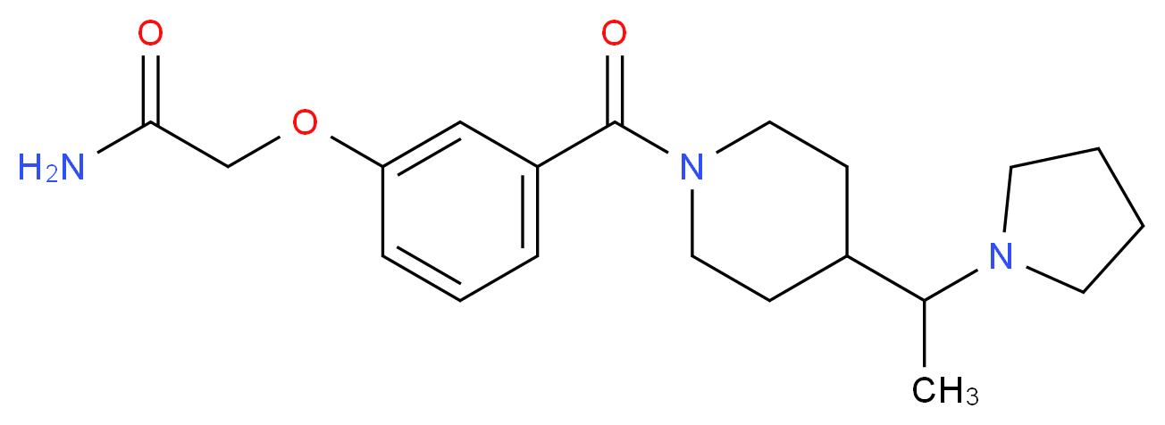 2-[3-({4-[1-(1-pyrrolidinyl)ethyl]-1-piperidinyl}carbonyl)phenoxy]acetamide_Molecular_structure_CAS_)
