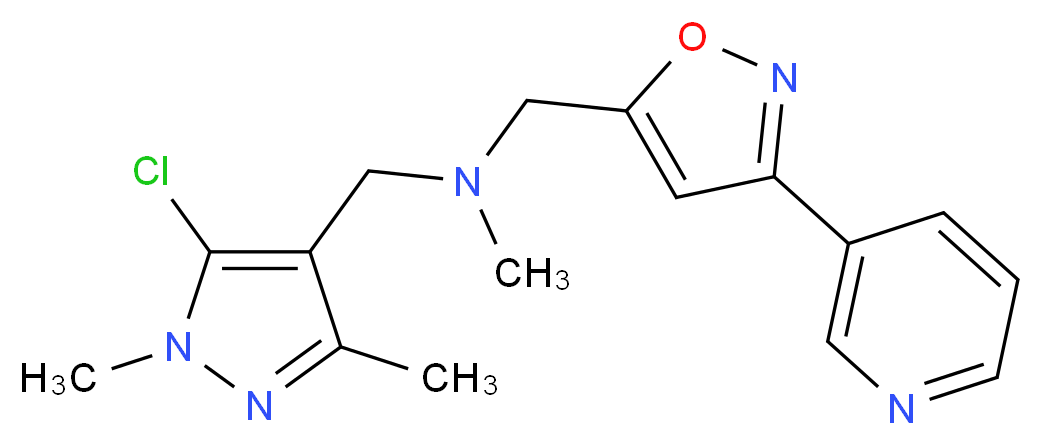 1-(5-chloro-1,3-dimethyl-1H-pyrazol-4-yl)-N-methyl-N-[(3-pyridin-3-ylisoxazol-5-yl)methyl]methanamine_Molecular_structure_CAS_)