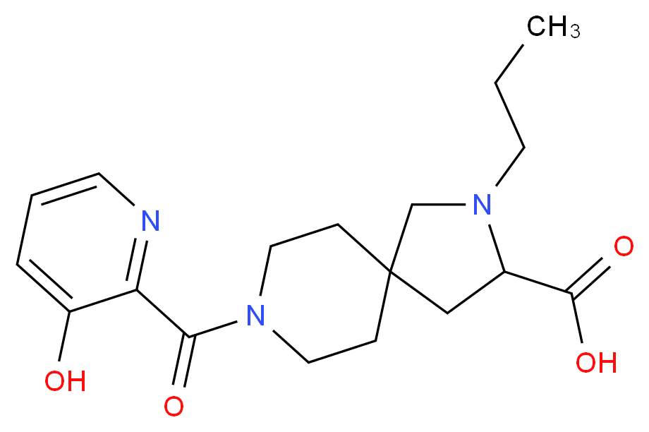 8-[(3-hydroxy-2-pyridinyl)carbonyl]-2-propyl-2,8-diazaspiro[4.5]decane-3-carboxylic acid_Molecular_structure_CAS_)