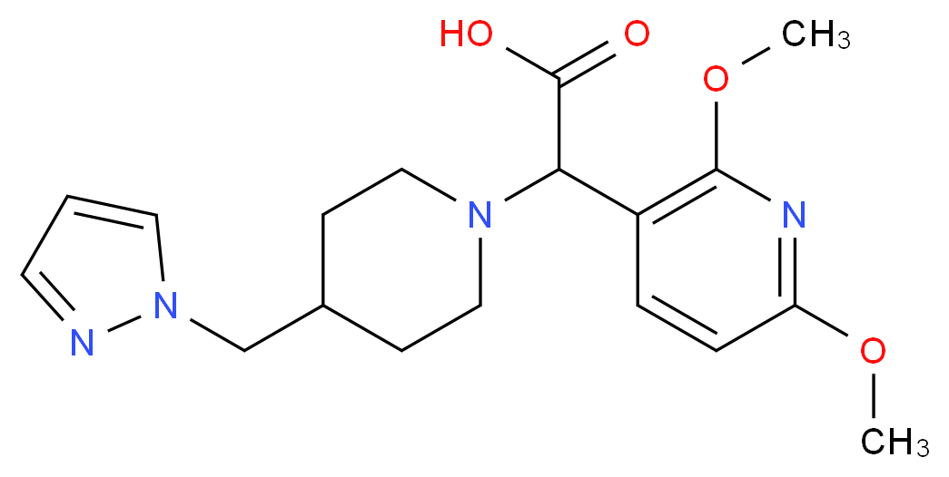 (2,6-dimethoxypyridin-3-yl)[4-(1H-pyrazol-1-ylmethyl)piperidin-1-yl]acetic acid_Molecular_structure_CAS_)