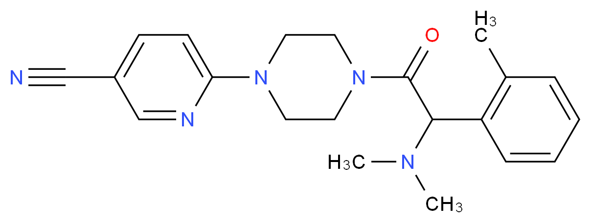 6-{4-[(dimethylamino)(2-methylphenyl)acetyl]-1-piperazinyl}nicotinonitrile_Molecular_structure_CAS_)