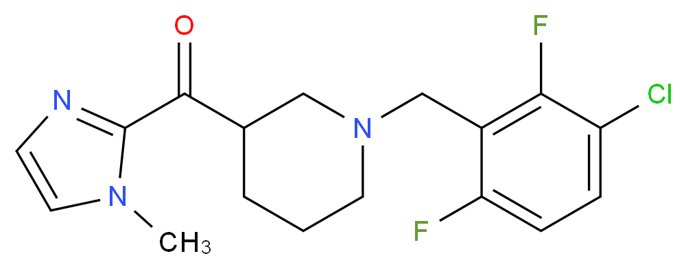 [1-(3-chloro-2,6-difluorobenzyl)-3-piperidinyl](1-methyl-1H-imidazol-2-yl)methanone_Molecular_structure_CAS_)