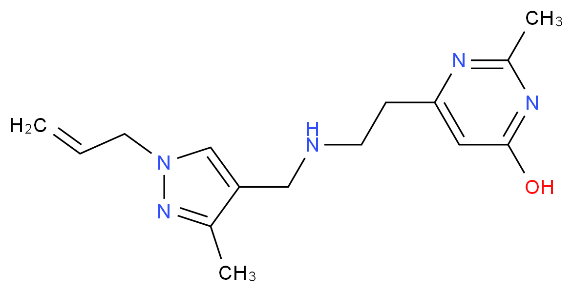 6-(2-{[(1-allyl-3-methyl-1H-pyrazol-4-yl)methyl]amino}ethyl)-2-methylpyrimidin-4-ol_Molecular_structure_CAS_)