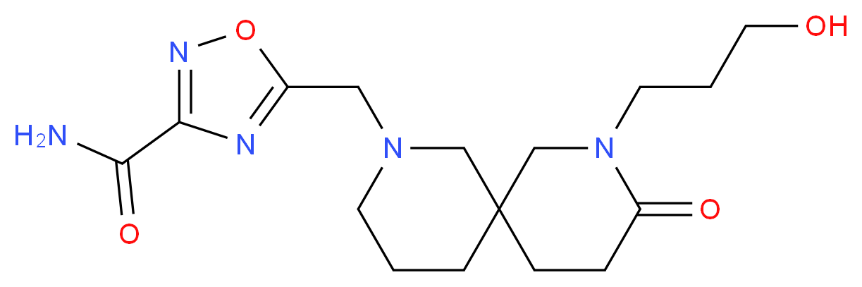 5-{[8-(3-hydroxypropyl)-9-oxo-2,8-diazaspiro[5.5]undec-2-yl]methyl}-1,2,4-oxadiazole-3-carboxamide_Molecular_structure_CAS_)