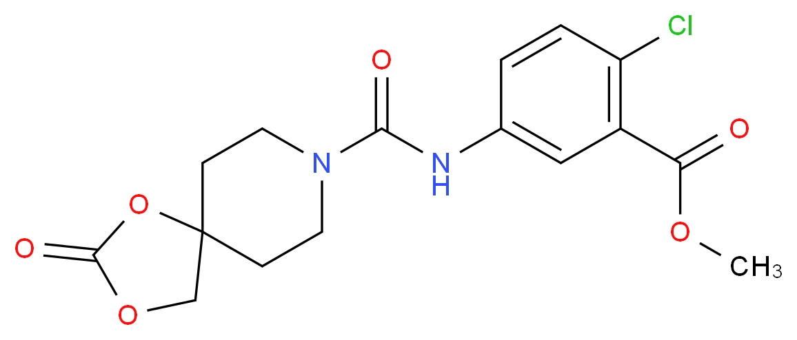 methyl 2-chloro-5-{[(2-oxo-1,3-dioxa-8-azaspiro[4.5]dec-8-yl)carbonyl]amino}benzoate_Molecular_structure_CAS_)