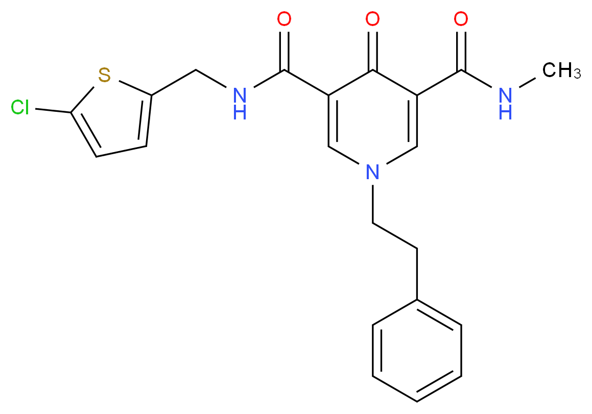 N-[(5-chloro-2-thienyl)methyl]-N'-methyl-4-oxo-1-(2-phenylethyl)-1,4-dihydro-3,5-pyridinedicarboxamide_Molecular_structure_CAS_)