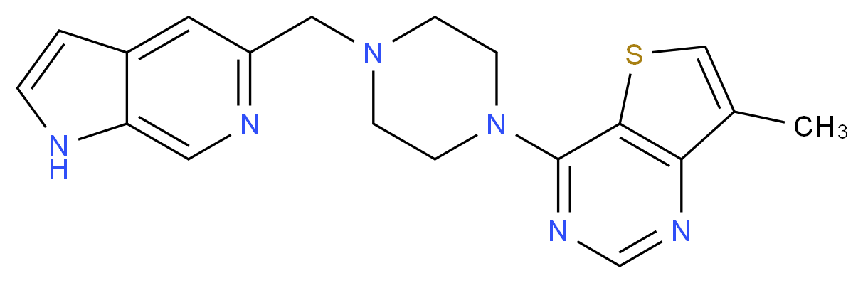 7-methyl-4-[4-(1H-pyrrolo[2,3-c]pyridin-5-ylmethyl)piperazin-1-yl]thieno[3,2-d]pyrimidine_Molecular_structure_CAS_)