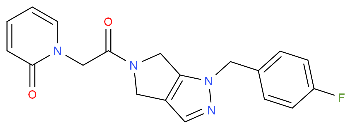 1-{2-[1-(4-fluorobenzyl)-4,6-dihydropyrrolo[3,4-c]pyrazol-5(1H)-yl]-2-oxoethyl}pyridin-2(1H)-one_Molecular_structure_CAS_)
