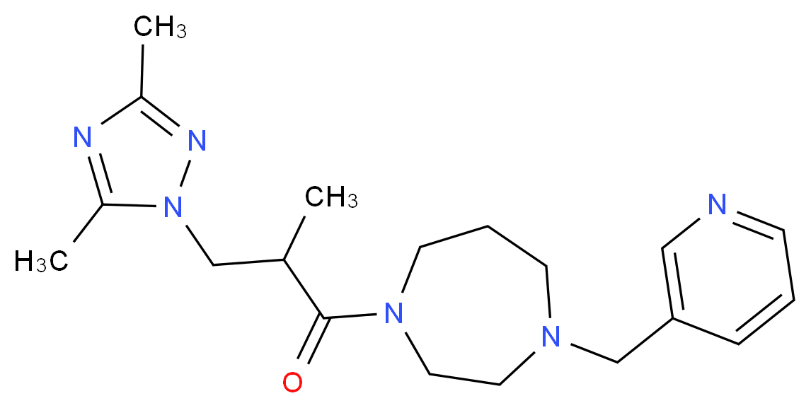 1-[3-(3,5-dimethyl-1H-1,2,4-triazol-1-yl)-2-methylpropanoyl]-4-(3-pyridinylmethyl)-1,4-diazepane_Molecular_structure_CAS_)