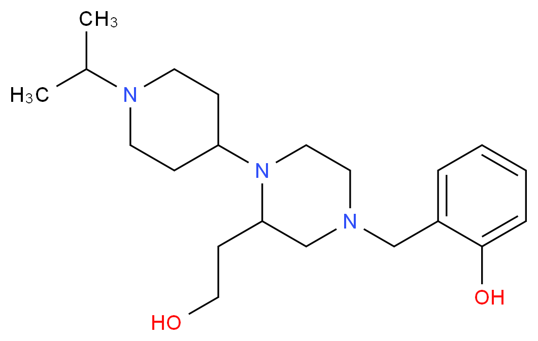 2-{[3-(2-hydroxyethyl)-4-(1-isopropyl-4-piperidinyl)-1-piperazinyl]methyl}phenol_Molecular_structure_CAS_)