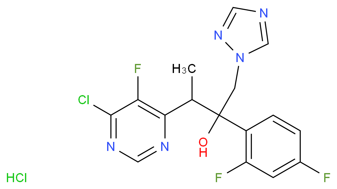 3-(6-Chloro-5-fluoropyrimidin-4-yl)-2-(2,4-difluorophenyl)-1-(1H-1,2,4-triazol-1-yl)butan-2-ol hydrochloride_Molecular_structure_CAS_188416-20-8)