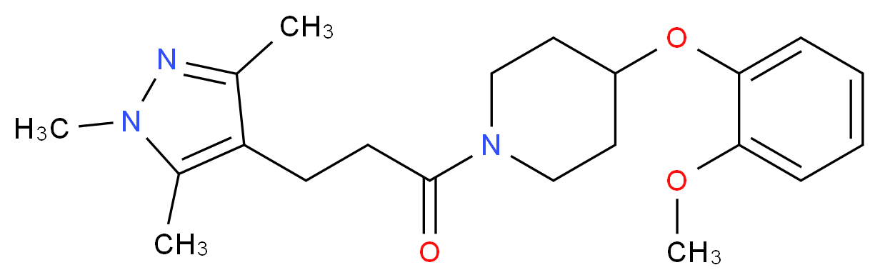 4-(2-methoxyphenoxy)-1-[3-(1,3,5-trimethyl-1H-pyrazol-4-yl)propanoyl]piperidine_Molecular_structure_CAS_)