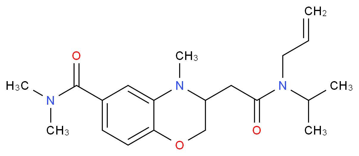 3-{2-[allyl(isopropyl)amino]-2-oxoethyl}-N,N,4-trimethyl-3,4-dihydro-2H-1,4-benzoxazine-6-carboxamide_Molecular_structure_CAS_)