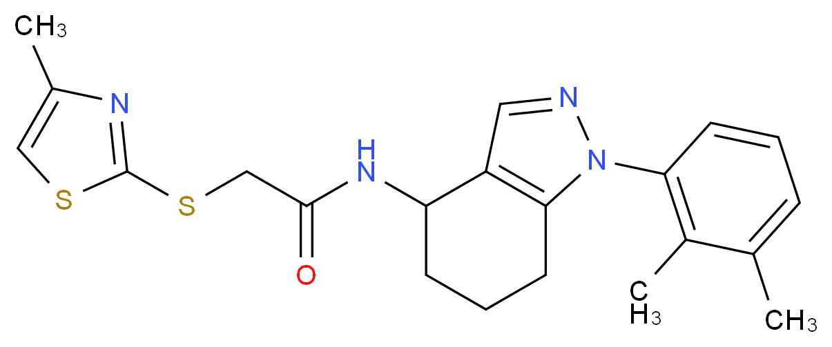 N-[1-(2,3-dimethylphenyl)-4,5,6,7-tetrahydro-1H-indazol-4-yl]-2-[(4-methyl-1,3-thiazol-2-yl)thio]acetamide_Molecular_structure_CAS_)