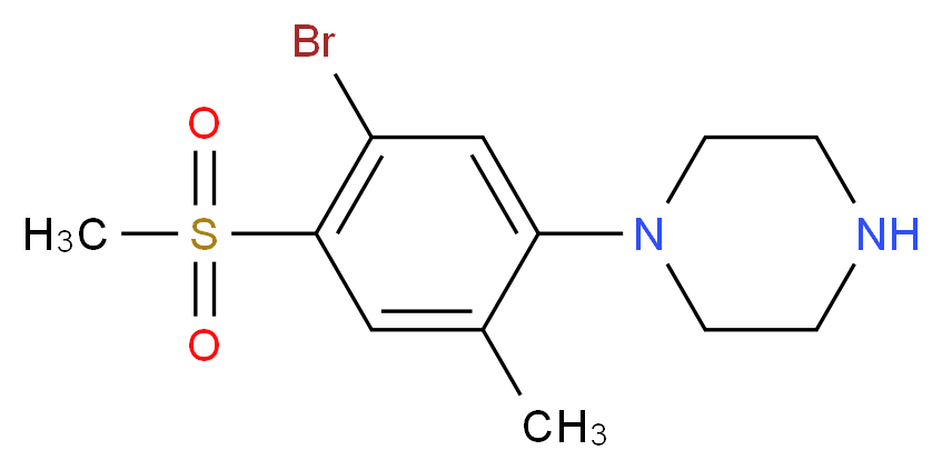 1-[(5-Bromo-2-methyl-4-methylsulfonyl)phenyl]-piperazine_Molecular_structure_CAS_)