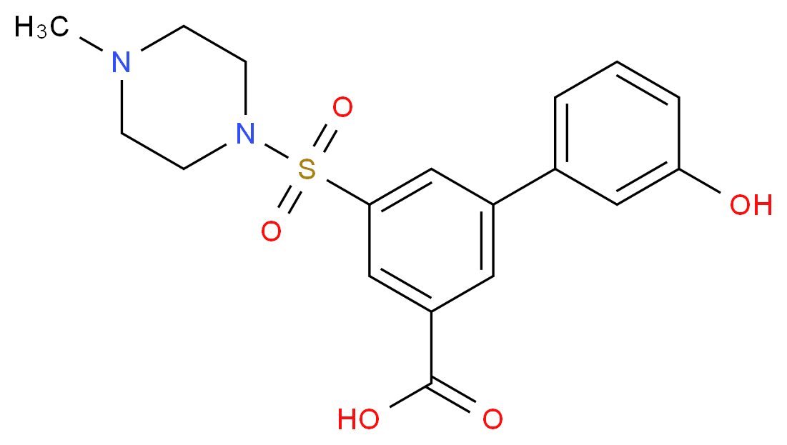 3'-hydroxy-5-[(4-methylpiperazin-1-yl)sulfonyl]biphenyl-3-carboxylic acid_Molecular_structure_CAS_)